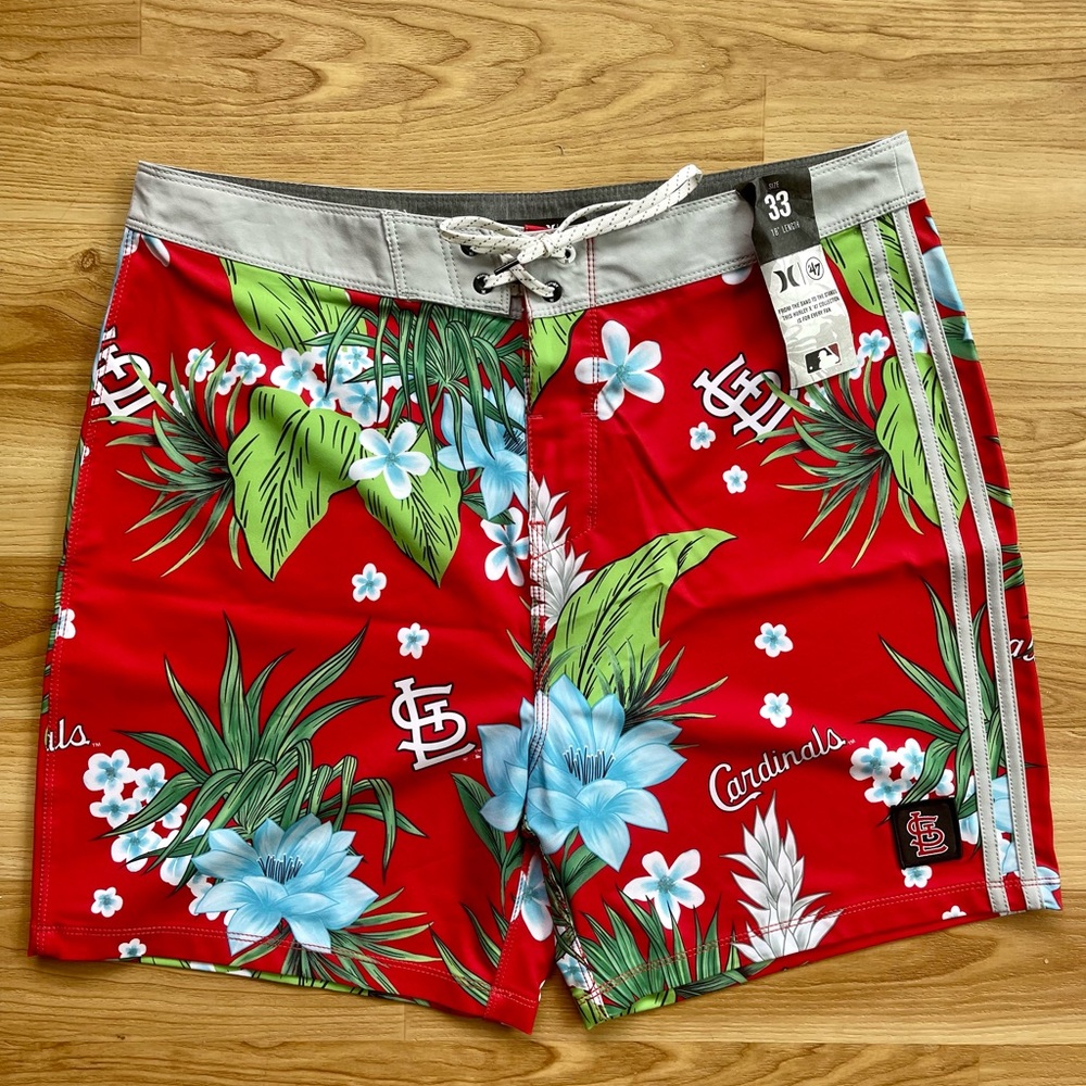 St. Louis Cardinals Hurley X '47 Board Shorts Surf Tropics Swim Shorts